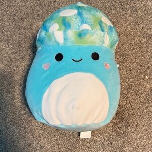Squishmallows Blue and White Mushroom Stuffed Animal